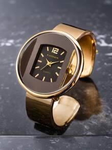 1pc Women Watch Minimalist Fashion Creative Dial Metal Bracelet Quartz Wrist Watch Women Watch,Ideal Choice For Gifts Great Gift For Women's Christmas Gifts,Birthday Gifts,Office Gifts