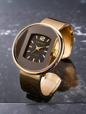 1pc Women Watch Minimalist Fashion Creative Dial Metal Bracelet Quartz Wrist Watch Women Watch,Ideal Choice For Gifts Great Gift For Women's Christmas Gifts,Birthday Gifts,Office Gifts