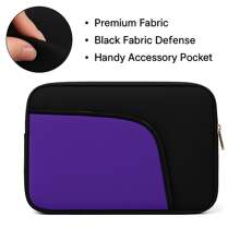 15.6 Inch Black Notebook Case With Lilac Pocket - Compatible With All Brands - Protection And Style