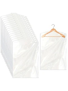 10/15 件衣服防尘罩，透明塑料衣服防尘袋，挂衣袋，干洗店服装挂袋，可重复使用防尘袋，适用于学校、办公室、家庭、旅行的衬衫、西装、连衣裙、外套、便携式防尘服装袋（无衣架） - 彩色 - 查看 8