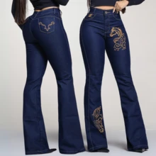 Women's Country Jeans With Elastane Daily - Dark Embroidered - View 2