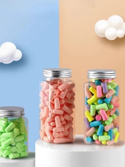 60个装全新睡眠降噪耳塞。隔音防噪耳塞，适合所有人。隔音、降噪、睡眠隔离噪音。男女通用，柔软舒适，海洋风纹理，慢回弹，长期佩戴不伤耳。