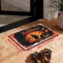 1 件万圣节元素图案印花防滑硅胶门垫，万圣节装饰，3D 印花矩形地毯，适用于入口、客厅、厨房、卧室、走廊、浴室、洗衣房 - 涤纶地毯，适用于室内外家居装饰 - 彩色 - 查看 13