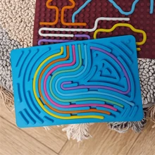 Sensory Activity Board: Adult Double-Sided Silicone Fidget Toy | Quiet, Tidy, Relieves Anxiety, ADHD, And | Portable Travel Bag And 10 Ropes | Suitable For Young People Over 14 Years Old, Silicone Breathable Toy, Creative Toy, Stress Relief, Christmas Preferred Gift (Color Random),Sensory Toys,Sensory,Fidget Toys