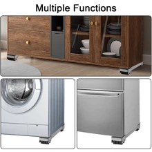 2pcs Extendable Household Appliance & Furniture Moving Wheels, Heavy-Duty Adjustable Washing Machine Moving Wheel Base, Metal Movable Bracket, Suitable For Refrigerators, Washing Machines, Wardrobes