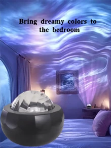 1pc Remote Control Aurora LED Star Sky Projector Lamp - USB Powered, Multicolor Lighting, Suitable For Bedroom, Ceiling Decor, Home Theater, Camping, Wedding Party Decoration, Christmas Gift, Remote Control Lamp - Multicolor - View 6