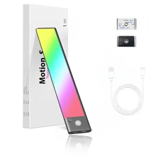 1pc Metal Wireless RGB Light 23cm Colorful LED Light Strip With Motion Sensor, Smart Magnetic Closet Light, 5 Lighting Modes, USB Rechargeable Dimmable Night Light, Suitable For Wardrobe, Stairs, Kitchen, Garage, Corridor, Bedroom And All Indoor Spaces - RGB - View 2