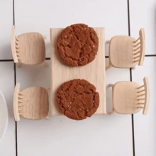 5件套1:12娃娃屋微缩家具套装 - 微型餐桌椅套装，是娃娃屋装饰和模型制作的理想之选！娃娃屋装饰，经久耐用的手工木制工艺品，适合微景观装饰。 - 彩色 - 查看 2