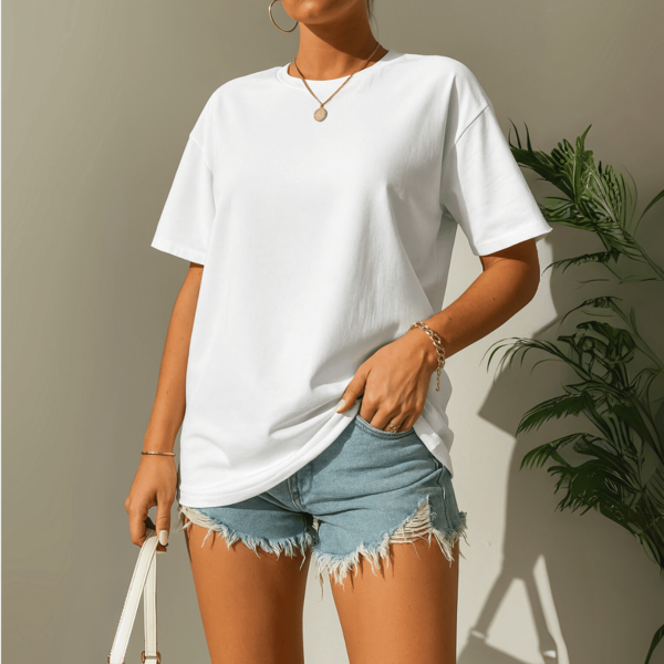 Camiseta Feminina Lisa Elegante Do P ao GG 100% Algodão Blusa Camisa