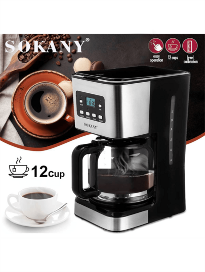 SOKANY 圣诞礼物咖啡机、3 合 1 单杯咖啡机、适用于 K-Pod 胶囊咖啡机、研磨咖啡机、茶叶茶机、6 至 10 盎司杯子、可拆卸 50 盎司水箱