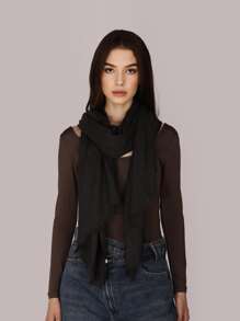 1pc Women's Solid Color Lightweight Silky Feel Large Size Travel Photography Simple Fashion Scarf Shawl Wrap