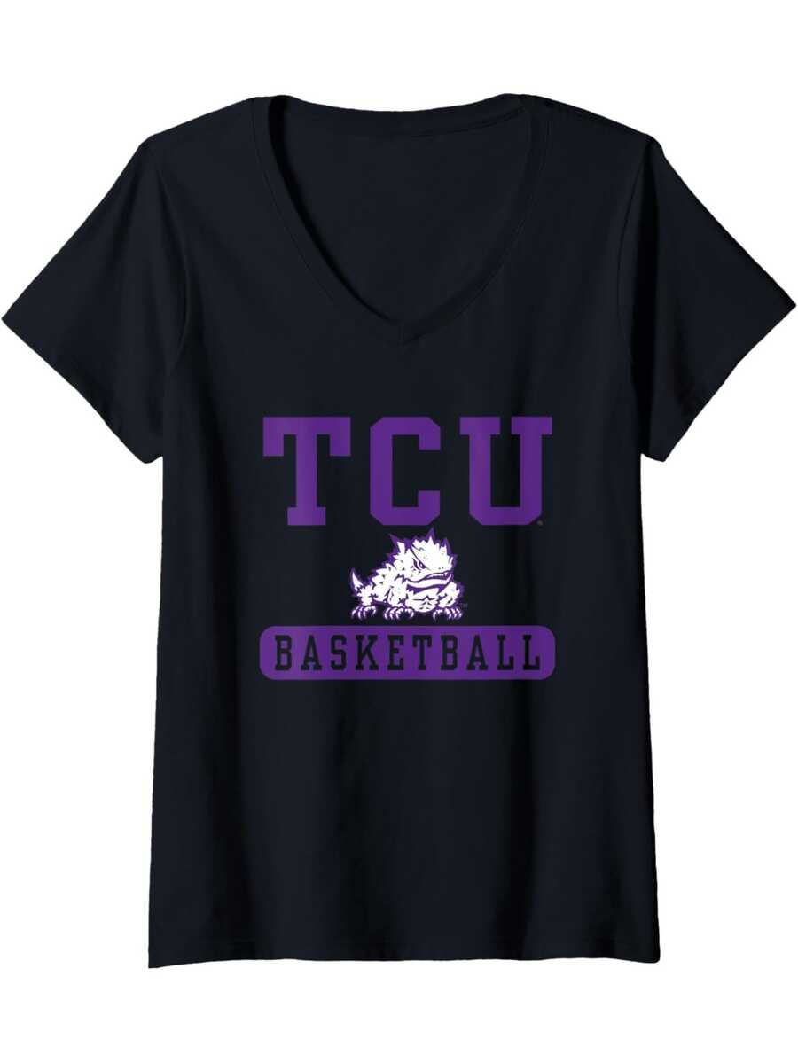 Womens TCU Horned Frogs Basketball Officially Licensed V-Neck T-Shirt ...