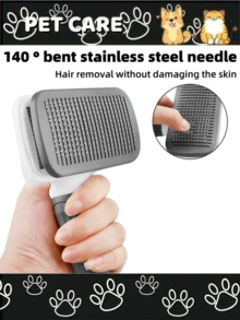 1pc Pet Grooming Brush, Deshedding Tool For Dogs And Cats, Massage Brush For Quick Fur Cleaning, Automatic Hair Removal, Comfortable Pet Grooming, Cats And Dogs Love Being Groomed, Relieves Stress And Improves Fur Health