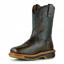 Bota de Trabajo Industrial, Estilo Vaquero de Rodeo Bordada de Premium, Plantilla Anti-fatiga, Suela TPU Acojinada Duradera, Apache By ACM Boots - Café integral - Ver 7
