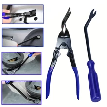 2pcs Car Panel Clip Removal Pliers Tools, Auto Fastener Trim Removal Tool Kit, Plastic Clip Push Pin Removal Pliers Tool Automotive Pry Tool Door Panel Dashboard Repair Set