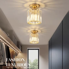 1pc Crystal Entrance Hall Light, Creative Glass Lampshade Ceiling Light For Foyer, Living Room, Corridor, No Bulb Included - Various - View 5