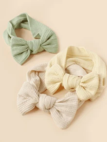 1/3 Stück Kinderkopfband, weiches gestreiftes Schleifen-Dekor Baby Haarzubehör, elastisches Kopfband für Kleinkinder & Säuglinge - Verschiedenfarbig - Übersicht 26
