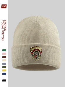 1pc Adventure Exploring Gas Monkey Garage & Cartoon Red Cap Teddy Bear Print Knit Beanie Hat, Unisex Warm Outdoor Cap With Gorilla & Slogan Design For Winter, Elastic Soft Comfortable Ski Hat, Funny Stylish Solid Color Knitted Cap For Skiing, Cycling, Running, Skateboarding, Fitness, Gifts For Dad, Grandpa, Halloween, Christmas - A - View 19