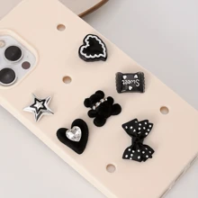 10 件黑色系列卡通女鞋吊饰凉鞋装饰鞋花DIY配件，返校