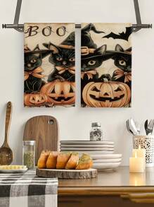 2 piezas/4 piezas/12 piezas Toallas de cocina con estampado de bruja y gato negro para Halloween, toallas de baño con estampado de bruja y gato negro para Halloween, toallas para fiestas al aire libre de Halloween, decoración del hogar de Halloween, estilo moderno, secado rápido, material de microfibra súper suave, rectangular, 15.75IN*23.62IN/40*60CM con estampado digital, adecuado para decoración de fiestas al aire libre, regalos de vacaciones de Halloween