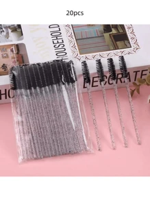 10/20/50/100/200pcs Disposable Flexible Crystal Clear Solid Eyelash Brushes, Easy Lash Extension Makeup Tool, Dual Use For Lashes & Brows, Portable For Women, Suitable As Holiday Gift