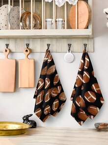 2 piezas/4 piezas/12 piezas Toallas de cocina con temática de fútbol, toallas de baño de decoración de Acción de Gracias, decoración del hogar de Acción de Gracias, estilo moderno, secado rápido, material de microfibra súper suave, patrón de impresión digital de 40*60CM, adecuado para decoración de cocina de otoño, decoración de fiestas al aire libre, regalos de vacaciones de Acción de Gracias, regalos de cumpleaños