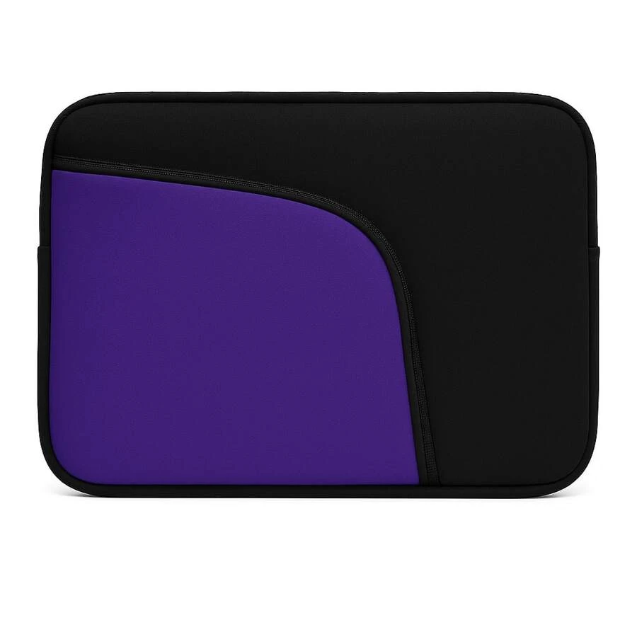 15.6 Inch Black Notebook Case With Lilac Pocket - Compatible With All Brands - Protection And Style