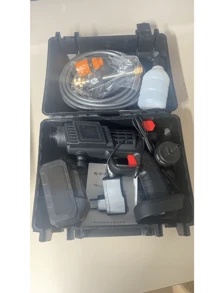 1pc Cordless High Pressure Washer, Portable Power Washer, Handheld High Pressure Car Wash Gun With Foam Sprayer, With Rechargeable 6.0Ah Battery, 5 Meter Hose, Pressure 1.2MPA, For Car, Floor, Yard Cleaning And Watering