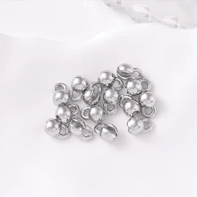 30 件珠头 18K 镀金黄铜结盖翻盖端盖卷边珠球链连接扣适用于珠宝制作 DIY 配件工艺品配件