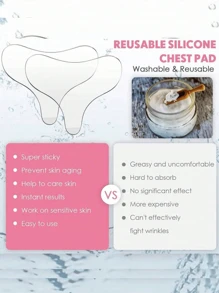 Silicone Anti-Wrinkle Patches - Anti-Wrinkle Pads For Chest And Neck For Overnight Use - Reusable Anti-Wrinkle Patches For Smooth Skin,Rejuvenate Your Skin - Reduce Signs Of Aging For Women And Girls,Skin Care,Skin Care Tools,Lift,Wrinkle,Wrinkle Patches