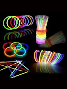 2/5/10/20pcs Glowsticks, Bracelets Necklaces, Glow In The Dark Party Favors, Easter, Christmas, Halloween Supplies Pack, Football Party Supplies - Multicolor - View 12