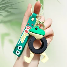 1pc Italian Brainrot Shanhaijing Keychain, Funny Wooden Man Pendant, Tralala Shark Plush Doll, Creative Novelty Item, Backpack Accessory, Stress Relief Gift, Chinese Style Present For Students