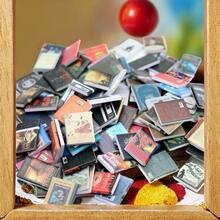 100pcs/50pcs/30pcs/20pcs/10pcs/5pcs Mixed Miniature Simulation Fixed Mini English Books, 1:12 Dollhouse Accessories, DIY Furniture Models, Decorations, Christmas Gifts, Valentine's Day Gifts, Easter Gifts, Miniature Fake English Books, Mini Bookshelf, Christmas Micro Scene Decorations And Ornaments