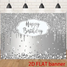 Fondo plano 2D de feliz cumpleaños con diamantes de cristal brillantes azules que gotean, fondo de fotografía de elementos de feliz cumpleaños, tela adecuada para fiestas interiores/exteriores, sesiones de fotografía, decoración del hogar, exhibición de puertas de garaje, sin necesidad de energía, decoración de fiesta de cumpleaños