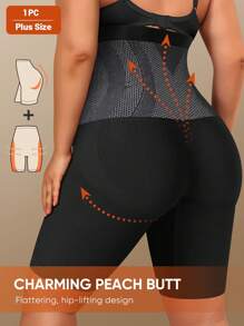 MIOTAN 女士加大码高腰塑身衣，瘦身塑形，收腹 - 黑色 - 查看 3