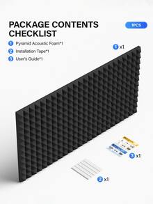 ODEK PRETTY 1 Pack Pyramid Acoustic Panels - 120x60x5cm | High Density Sound Absorbing Panels To Reduce Recording Noise | Suitable For Home Office, Studio, Broadcasting Room Walls | Professional Acoustic Treatment Material (Black/White/Grey) - Multicolor - View 8