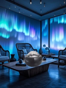 1pc Remote Control Aurora LED Star Sky Projector Lamp - USB Powered, Multicolor Lighting, Suitable For Bedroom, Ceiling Decor, Home Theater, Camping, Wedding Party Decoration, Christmas Gift, Remote Control Lamp - Multicolor - View 3