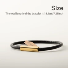 BLKSMTH“金立方”镀金皮革女士手链 - 金色 - 查看 3