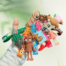 1pc Italian Brainrot Shanhaijing Keychain, Funny Wooden Man Pendant, Tralala Shark Plush Doll, Creative Novelty Item, Backpack Accessory, Stress Relief Gift, Chinese Style Present For Students