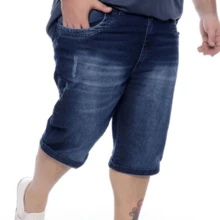 Bermuda Plus Size Men's Jeans Large With Lycra Elastane Summer Pocket Zipper Bermuda Jeans - 牛仔褲 - 查看 2