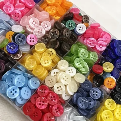 10/30/100/200/300pcs Buttons - Assorted Colors, Vintage Style Round Buttons For DIY Crafts, Shirts, Sewing, Novelty Mixed Color Series For Wallet Making, DIY Wallet Making
