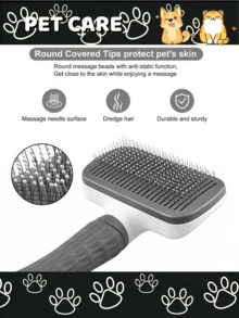 1pc Pet Grooming Brush, Deshedding Tool For Dogs And Cats, Massage Brush For Quick Fur Cleaning, Automatic Hair Removal, Comfortable Pet Grooming, Cats And Dogs Love Being Groomed, Relieves Stress And Improves Fur Health