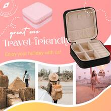 1 Pc Portable Mini Solid Color Jewelry Box - Lightweight And Dust-Proof Design Travel/Home Jewelry Storage Box Great Gift - Pink - View 4