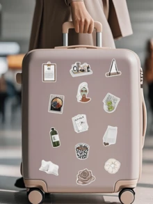 SCXXBSW 50 Stücke Clean Girl Ästhetik wasserfeste Aufkleber Set - Leicht ablösbare Aufkleber für Handyhülle, Kosmetikaufbewahrung, Koffer & Scrapbooking, Laptop, Gepäck & DIY Bastelbedarf, lustige Aufkleber Laptop Aufkleber Kindle Handyaufkleber - Verschiedenfarbig - Übersicht 4