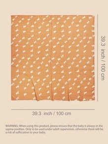 2件Oeko-Tex认证轻质四季竹纤维婴儿襁褓毯，印有可爱猫咪气球和小熊图案，柔软亲肤