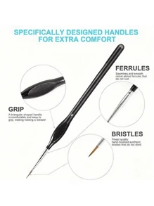 Set de 6 piezas/11 piezas de pinceles de pintura de detalle fino, pinceles de punta fina aptos para pintura en miniatura, acrílico, acuarela, óleo, modelos, manualidades, 40k, dibujo de líneas
