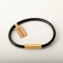 BLKSMTH“金立方”镀金皮革女士手链 - 金色 - 查看 11