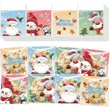 100/200pcs Christmas Snack Bags, Self-Sealing Plastic Candy And Cookie Bags With Holiday Designs Of Snowman, Reindeer, Santa Claus, For Holiday Gifts And Party Snack Packaging, Durable Food Bags, Christmas Decorations - Multicolor - View 2