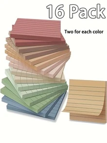 (4/8/16 Pack) Vintage Style 3x3 Inch Lined Self-Stick Notes, 8 Color High Adhesive Sticky Note Pads For School, Office, And Home Use - Reusable And Multi-Purpose Sticky Memo Pads,50 Sheets/Pad