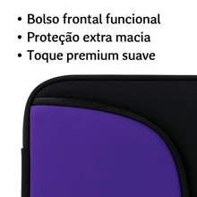 15.6 Inch Black Notebook Case With Lilac Pocket - Compatible With All Brands - Protection And Style